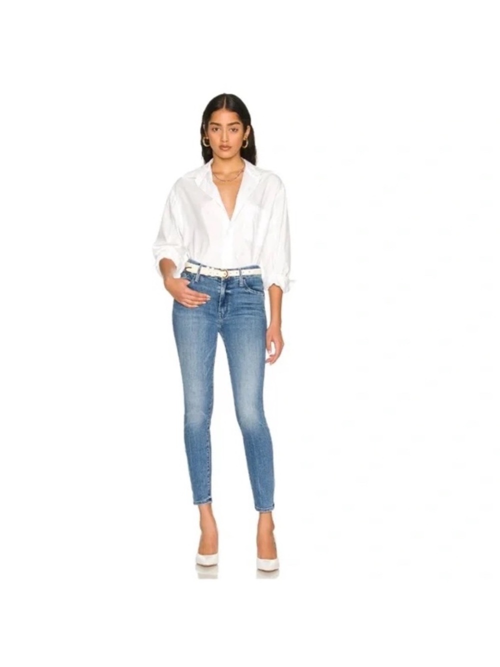 MOTHER Looker Ankle Skinny Jeans in We The Animals Size US 28